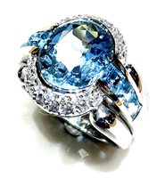 Ringe Artigianale Dame Luxury in Weißgold Acquamarina 10058343-15